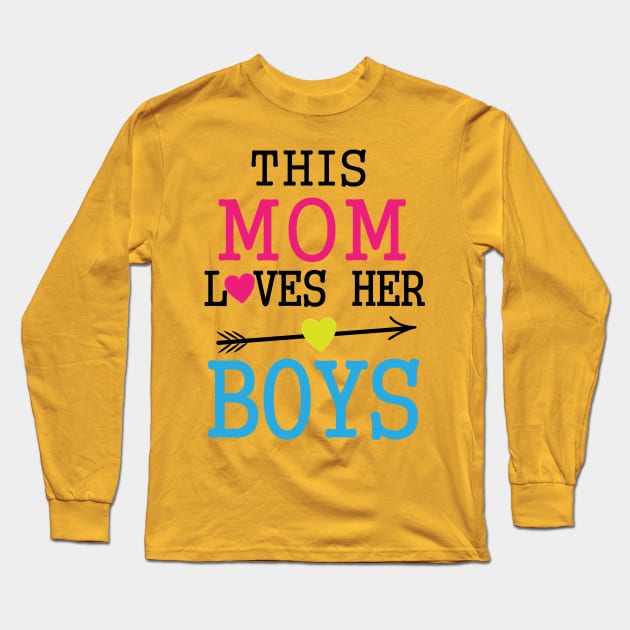 This Mom Loves Her Boys T-shirt Design Gift for children New year 2020. Long Sleeve T-Shirt by zakariaazair